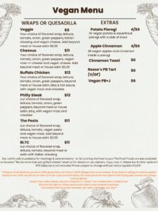 The Cheesy Chick Vegan Menu Page 2