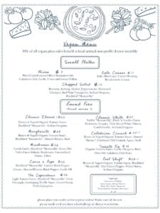 Pizzeria Florian Vegan Menu